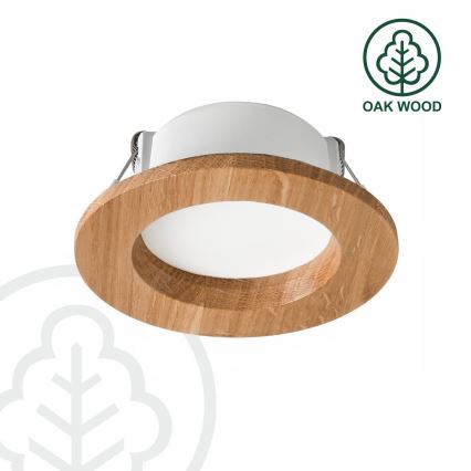 LED-Einbauleuchte WOODY SPOT LED/5,5W/230V 4000K Eiche ø 10 cm