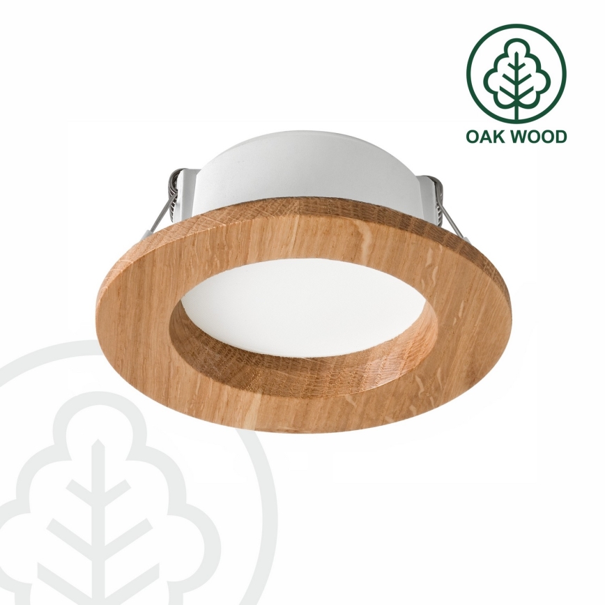 LED-Einbauleuchte WOODY SPOT LED/5,5W/230V 4000K Eiche ø 10 cm