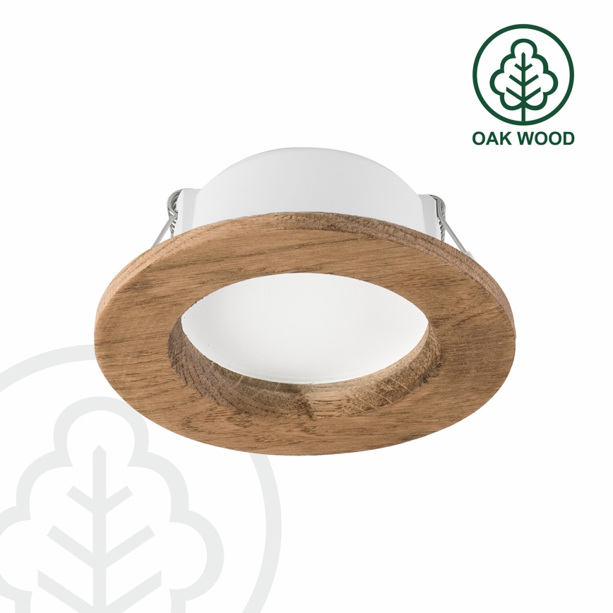 LED Einbauleuchte WOODY SPOT LED/5,5W/230V 4000K Nussbaum Ø 10 cm