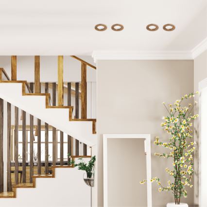 LED Einbauleuchte WOODY SPOT LED/5,5W/230V 4000K Nussbaum Ø 10 cm