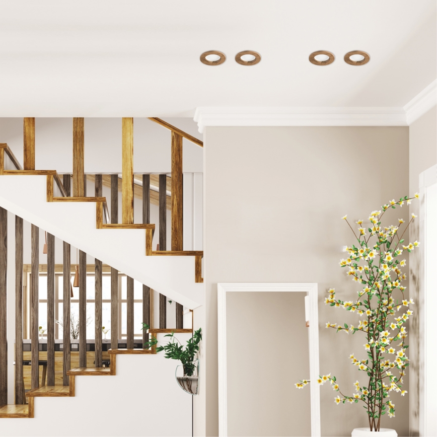 LED Einbauleuchte WOODY SPOT LED/5,5W/230V 4000K Nussbaum Ø 10 cm