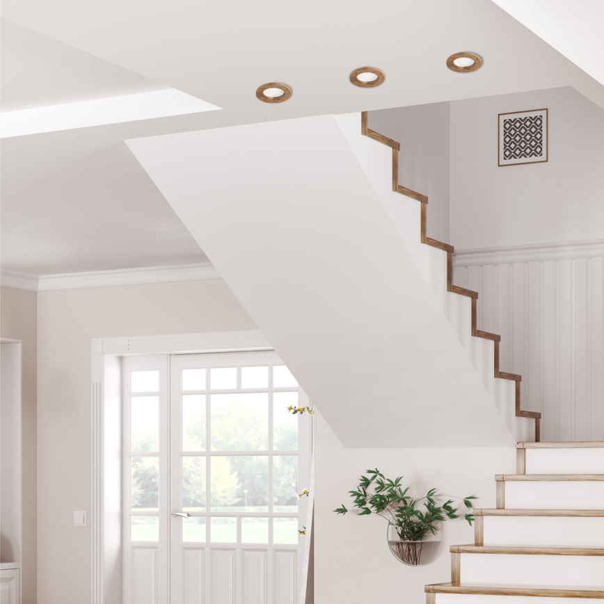 LED Einbauleuchte WOODY SPOT LED/5,5W/230V 4000K Nussbaum Ø 10 cm