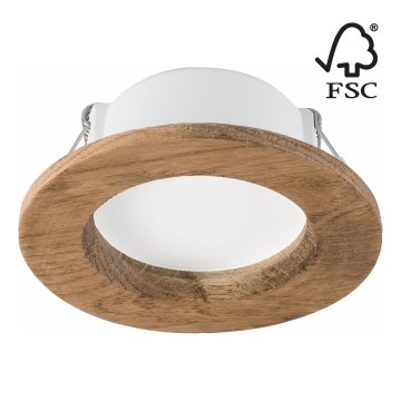 LED-Einbauleuchte WOODY SPOT LED/5,5W/230V 4000K Walnuss ø 10 cm