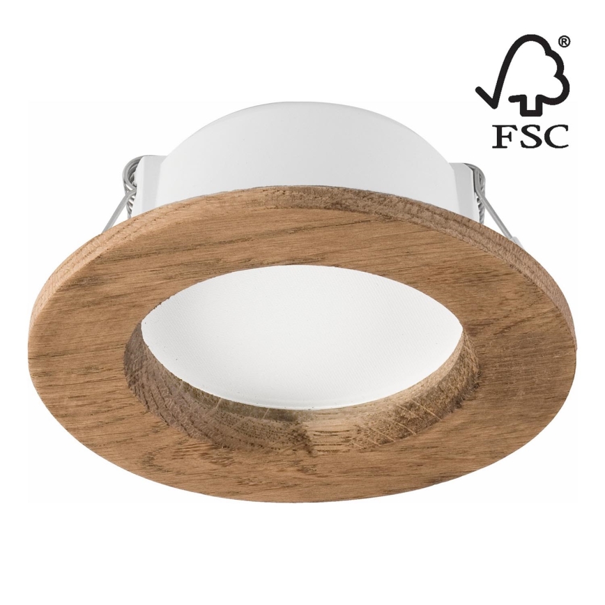 LED-Einbauleuchte WOODY SPOT LED/5,5W/230V 4000K Walnuss ø 10 cm