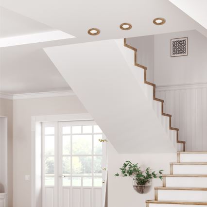 LED-Einbauleuchte WOODY SPOT LED/5,5W/230V 4000K Walnuss ø 10 cm
