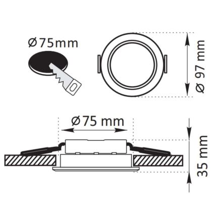 LED Einbauleuchte ZOE LED/4,8W/230V silber