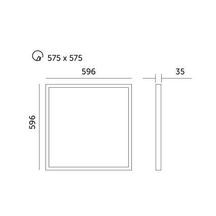 LED-Einbaupanel LED/40W/230V 4000K 60x60 cm