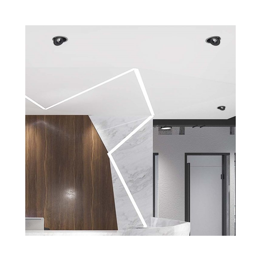 LED Einbaustrahler LED/20W/230V 3000/4000/6400K d 16,5 cm schwarz