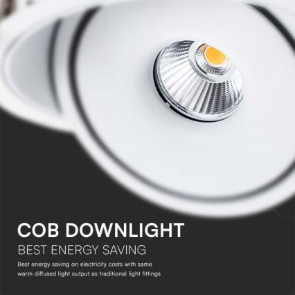 LED Einbaustrahler LED/20W/230V 3000/4000/6400K d 16,5 cm weiß