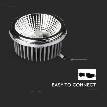 LED Einbaustrahler LED/20W/230V 4000K 40°/20° d 11 cm glänzendes Chrom