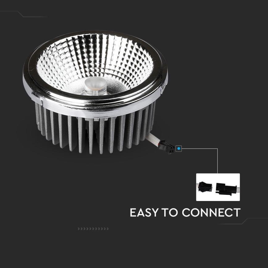 LED Einbaustrahler LED/20W/230V 4000K 40°/20° d 11 cm glänzendes Chrom