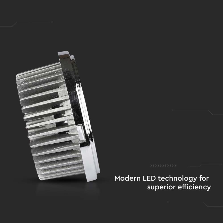 LED Einbaustrahler LED/20W/230V 4000K 40°/20° d 11 cm glänzendes Chrom