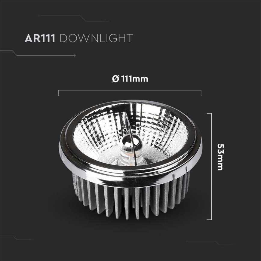 LED Einbaustrahler LED/20W/230V 4000K 40°/20° d 11 cm glänzendes Chrom