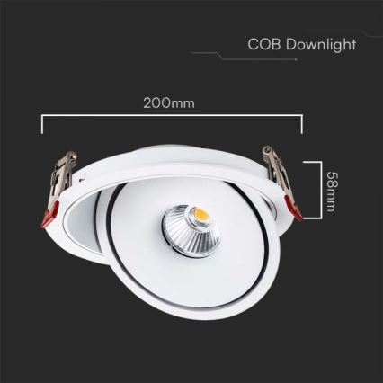 LED Einbaustrahler LED/28W/230V 3000/4000/6400K d 20 cm weiß