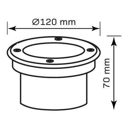 LED-Einfahrtsleuchte MIVO LED/3W/230V d 12 cm IP67 matt Chrom