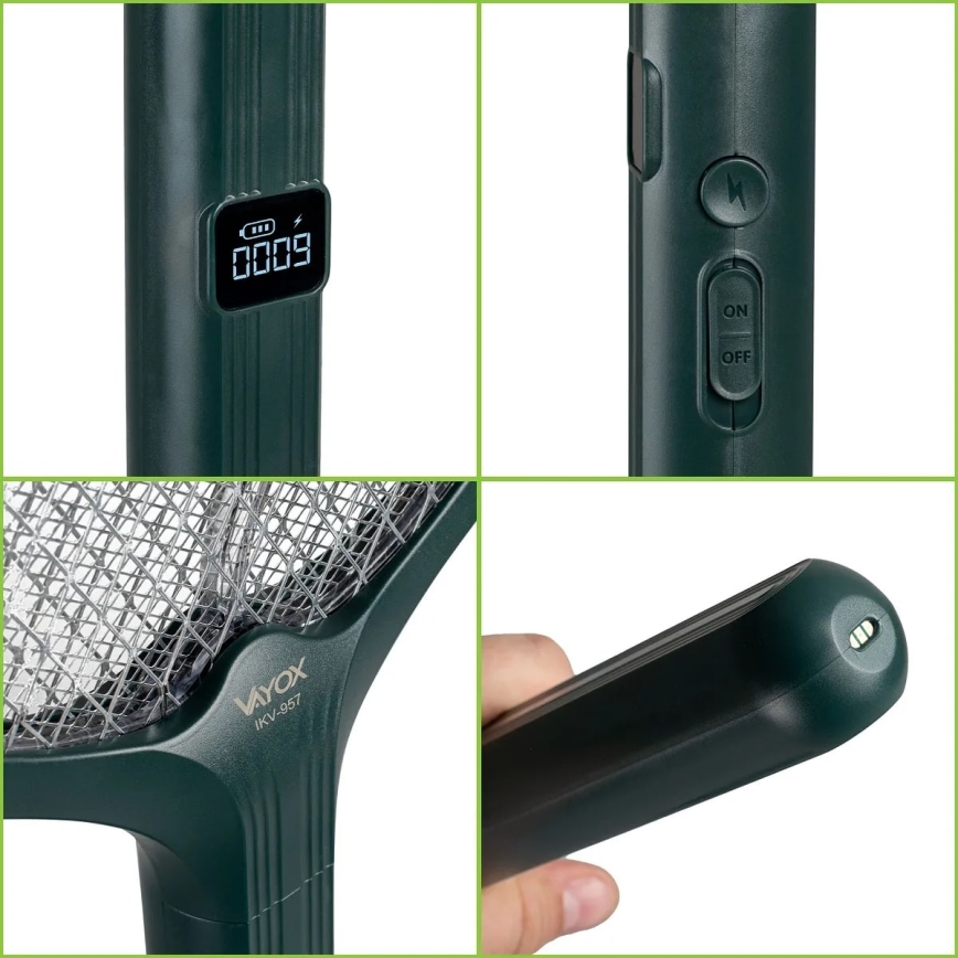 LED Elektrische Insektenfalle 2in1 mit LCD-Display 1200 mAh/5V grün