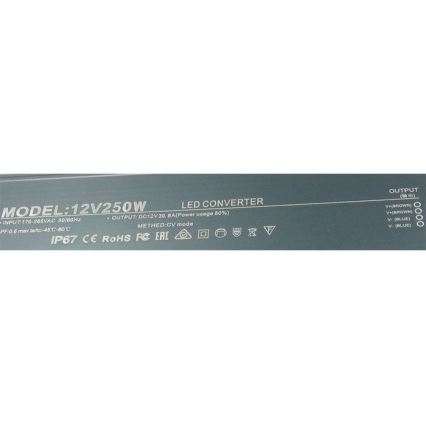 LED Elektronischer Transformator 250W/12V IP67
