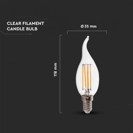 LED-Filamentlampe E14/4W/230V 4000K