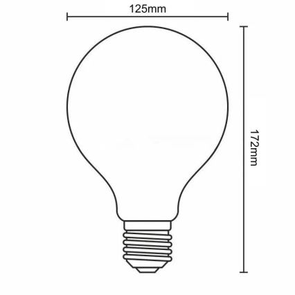 LED-Glühbirne WEISSER FILAMENT G125 E27/13W/230V 3000K