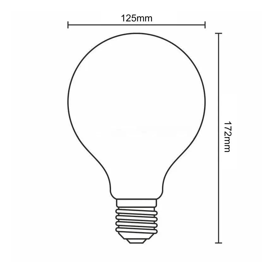 LED-Glühbirne WEISSER FILAMENT G125 E27/13W/230V 3000K