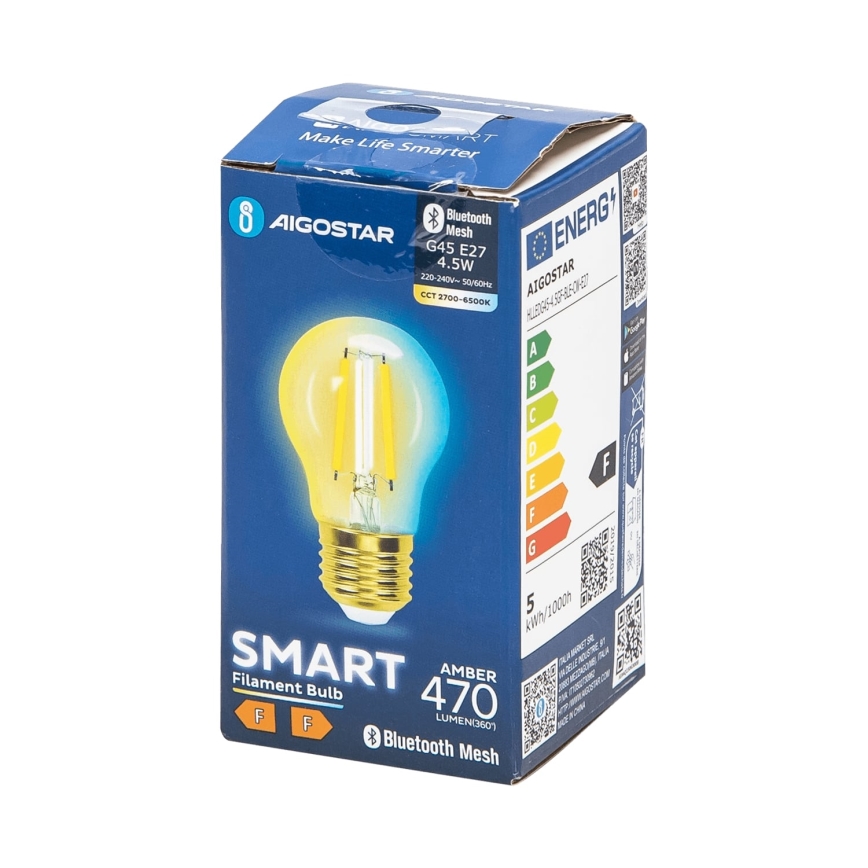 LED-Dimmable-Glühbirne FILAMENT MESH Smart G45 E27/4,5W/230V 2700-6500K - Aigostar
