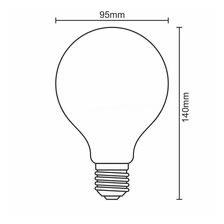 LED-Glühbirne WEISSER FILAMENT G95 E27/13W/230V 4000K