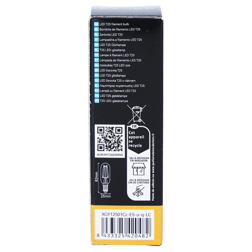 LED-Filamentlampe T25 E14/6W/230V 3000K - BRILAGI