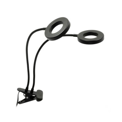 LED dimmbare flexible Tischlampe mit Clip zur Pflanzenzucht VITARO 2xLED/4W/230V schwarz