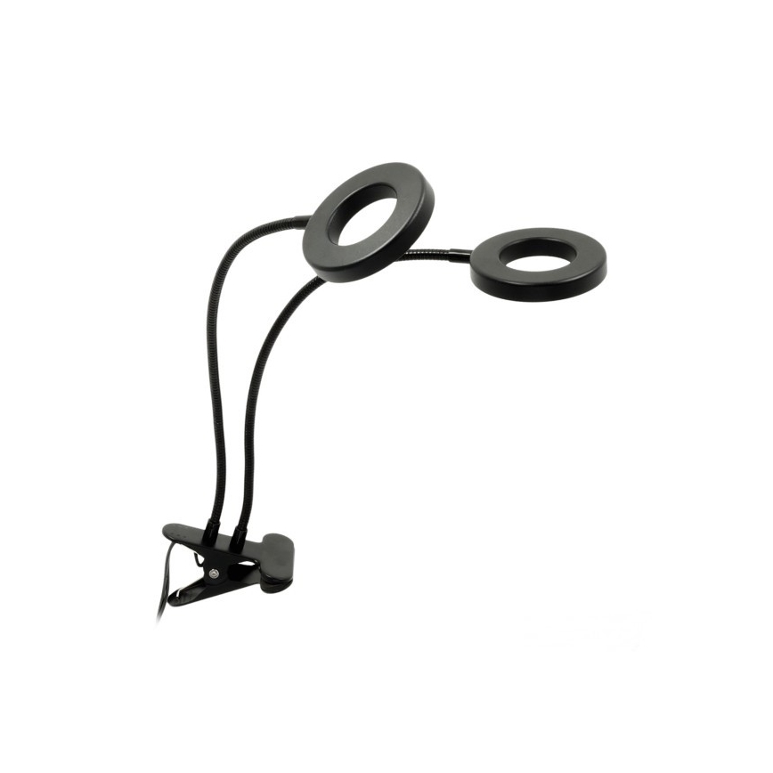 LED dimmbare flexible Tischlampe mit Clip zur Pflanzenzucht VITARO 2xLED/4W/230V schwarz
