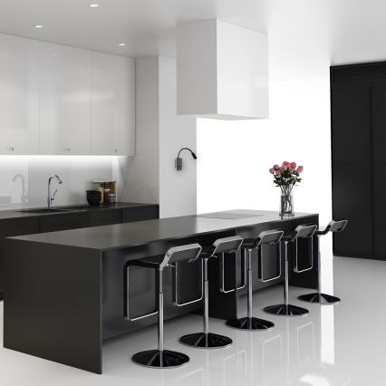 LED Flexibler Wandleuchte BASE 1xLED/8W+1xLED/2W/230V schwarz/silber