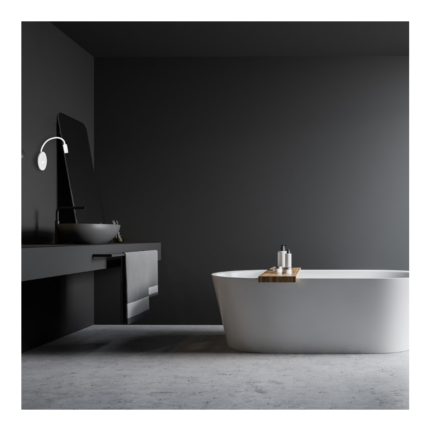 LED Flexibles Wandleuchte mit USB BASE 1xLED/8W+1xLED/2W/230V Weiß/Silber