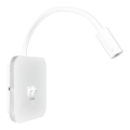 LED Flexibler Wandleuchte mit USB BASE 1xLED/8W + 1xLED/2W/230V weiß
