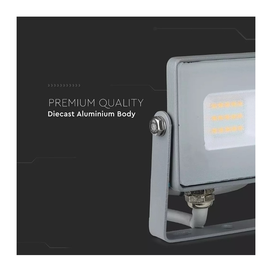 LED-Flutlicht SAMSUNG CHIP LED/10W/230V IP65 4000K grau