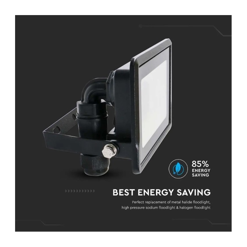 LED-Flutlicht SAMSUNG CHIP LED/10W/230V IP65 6500K schwarz