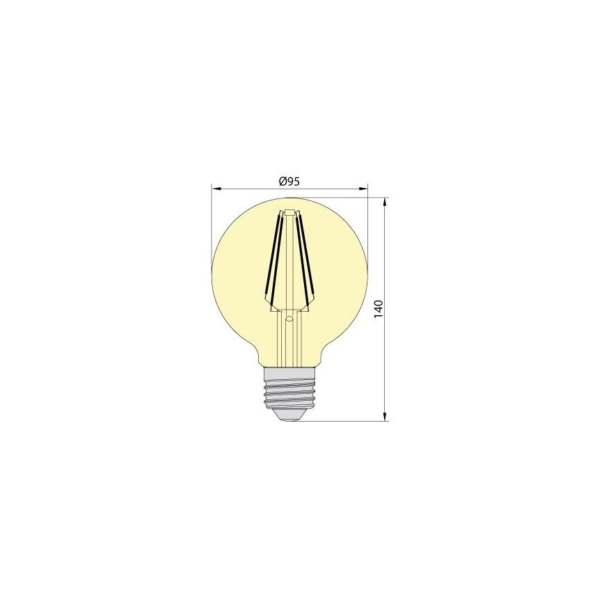 LED Glühbirne CLASIC AMBER G95 E27/8W/230V 2200K – Brilagi