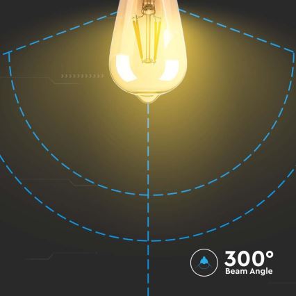 LED Glühbirne FILAMENT AMBER ST64 E27/8W/230V 2200K