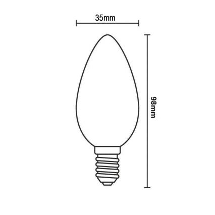 LED-Glühbirne WHITE FILAMENT C35 E14/4,5W/230V 3000K