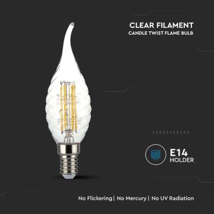 LED Glühbirne FILAMENT E14/4W/230V 3000K