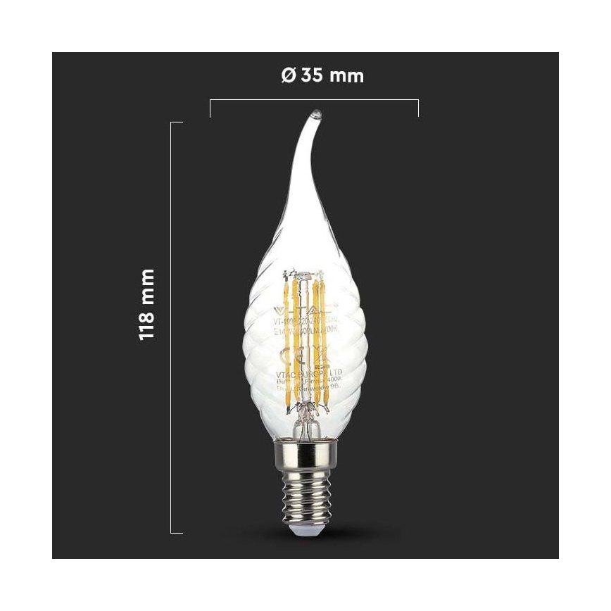 LED Glühbirne FILAMENT E14/4W/230V 3000K