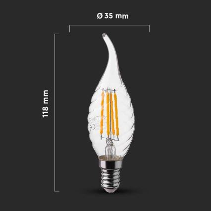 LED Glühbirne FILAMENT E14/4W/230V 4000K