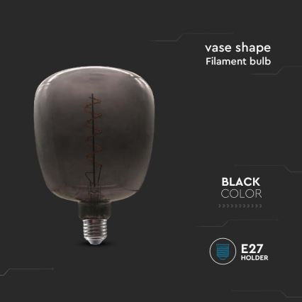 LED-Glühbirne FILAMENT E27/4W/230V schwarz