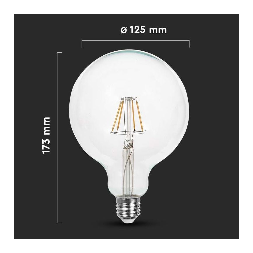 LED Glühbirne FILAMENT G125 E27/12W/230V 3000K