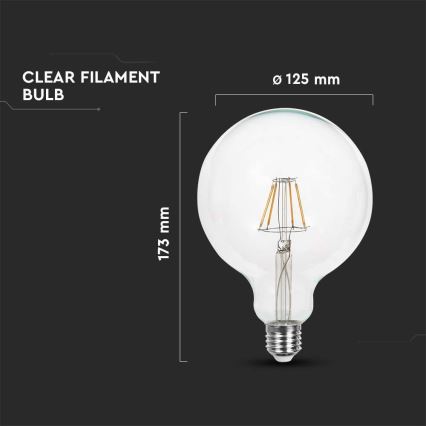 LED-Glühbirne FILAMENT G125 E27/12W/230V 4000K