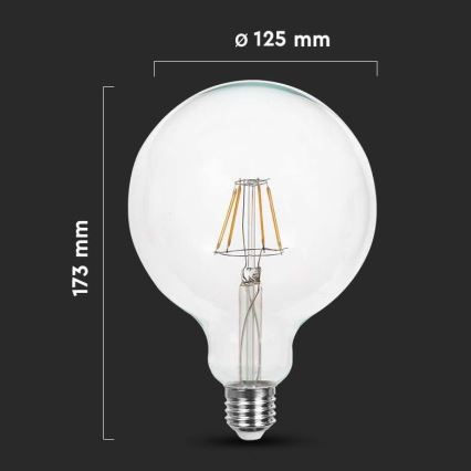 LED Glühbirne FILAMENT G125 E27/12W/230V 6500K