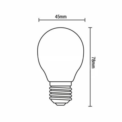 LED-Glühbirne FILAMENT G45 E14/4W/230V 3000K