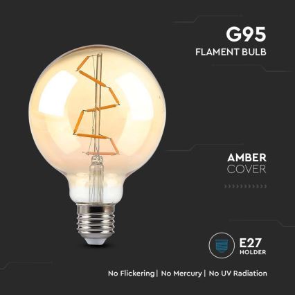 LED-Glühbirne FILAMENT G95 E27/4W/230V 2200K