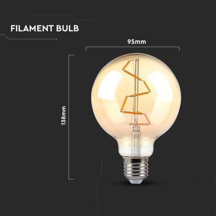 LED-Glühbirne FILAMENT G95 E27/4W/230V 2200K