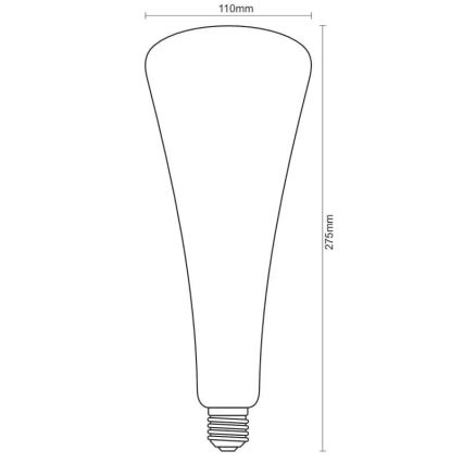 LED-Glühbirne FILAMENT SHAPE T110 E27/5W/230V 1800K blau