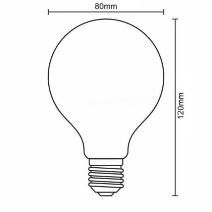 LED-Glühbirne FILAMENT SLIM VINTAGE G80 E27/4,5W/230V 1800K