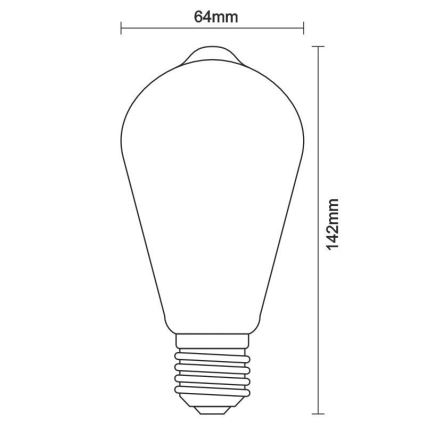 LED-Glühbirne FILAMENT ST64 E27/12W/230V 3000K